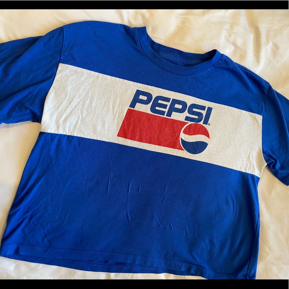 Blue Pepsi cropped Top